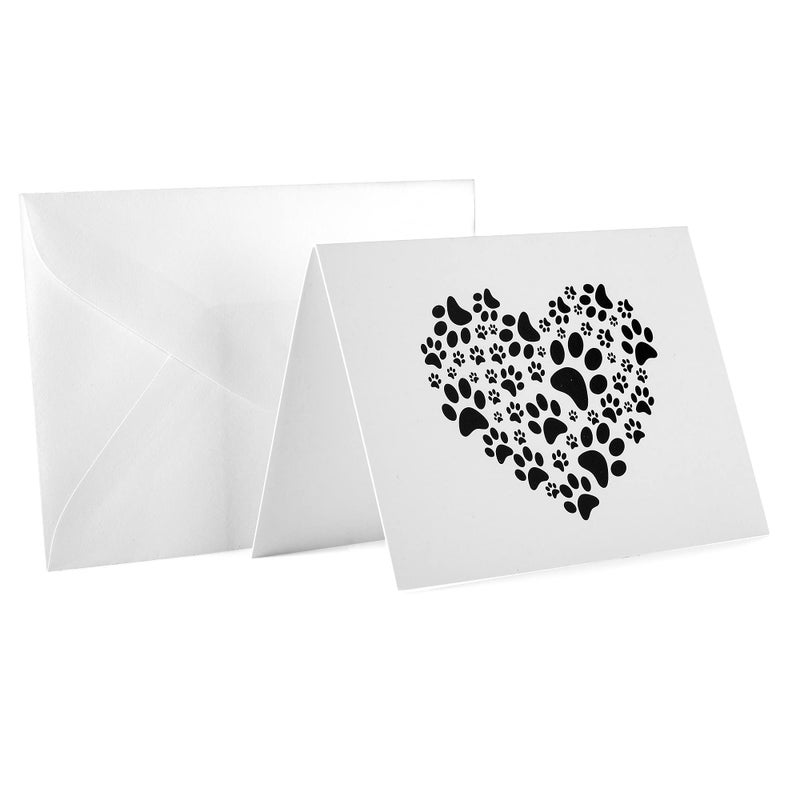 Fundraising For A Cause 12 Paw Print Note Card Stationary - Thank You Cards With Envelopes- Dog, Cat, or Themed Blank Cards - Pet Sympathy Gifts for All Occasions - - Image 2